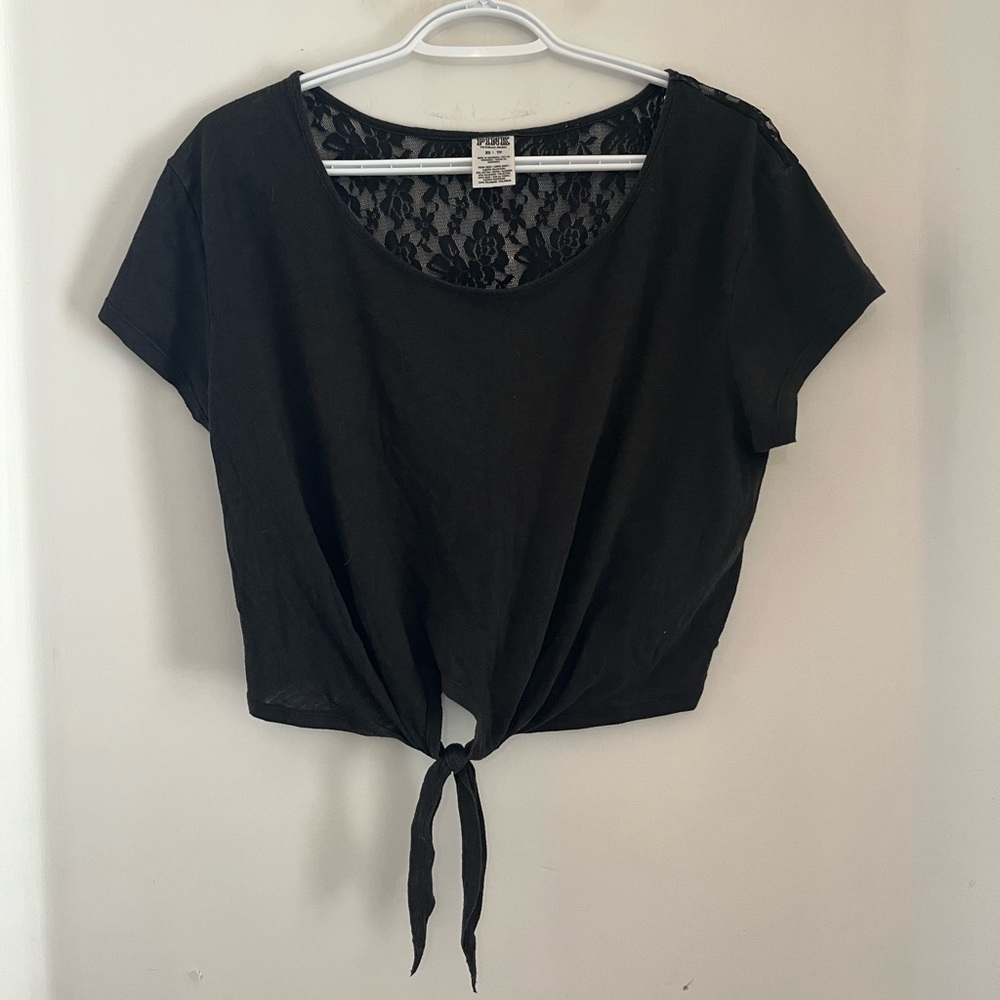 VS PINK Black Lace Back Crop - 9/10 Condition